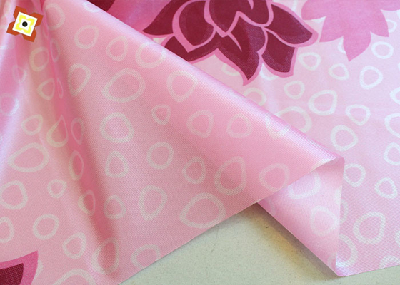Pembe Yatak Kapitone Kumaş %100 Polyester Çözgülü Örme Baskılı 250cm En