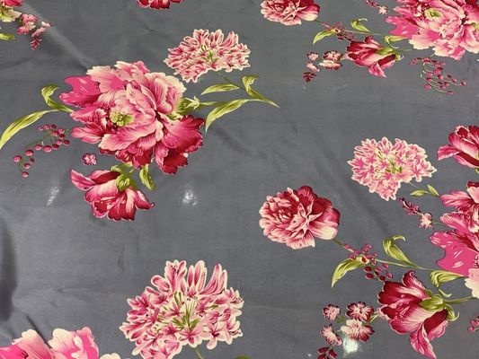 Yatak Örtüsü İçin 2.3m Geniş 100gsm Polyester Triko Kumaş Çiçek Baskı
