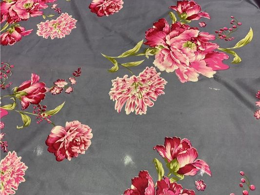 Yatak Örtüsü İçin 2.3m Geniş 100gsm Polyester Triko Kumaş Çiçek Baskı