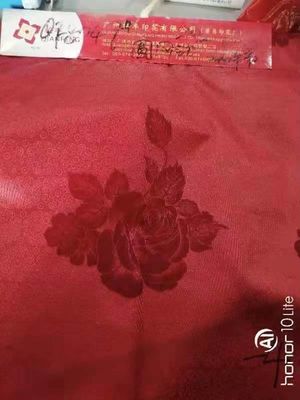 Kırmızı Alt Polyester Yatak Kumaşı 100g/M2 Jakarlı Kapitone 2.3m Genişlik