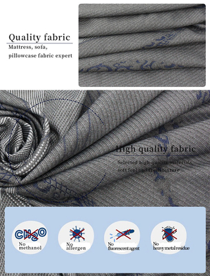 260gsm Yatak Kapitone Kumaş Keten Gri Polyester Örme Jakarlı Koruyucu Kumaş